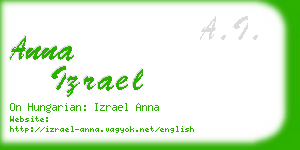 anna izrael business card